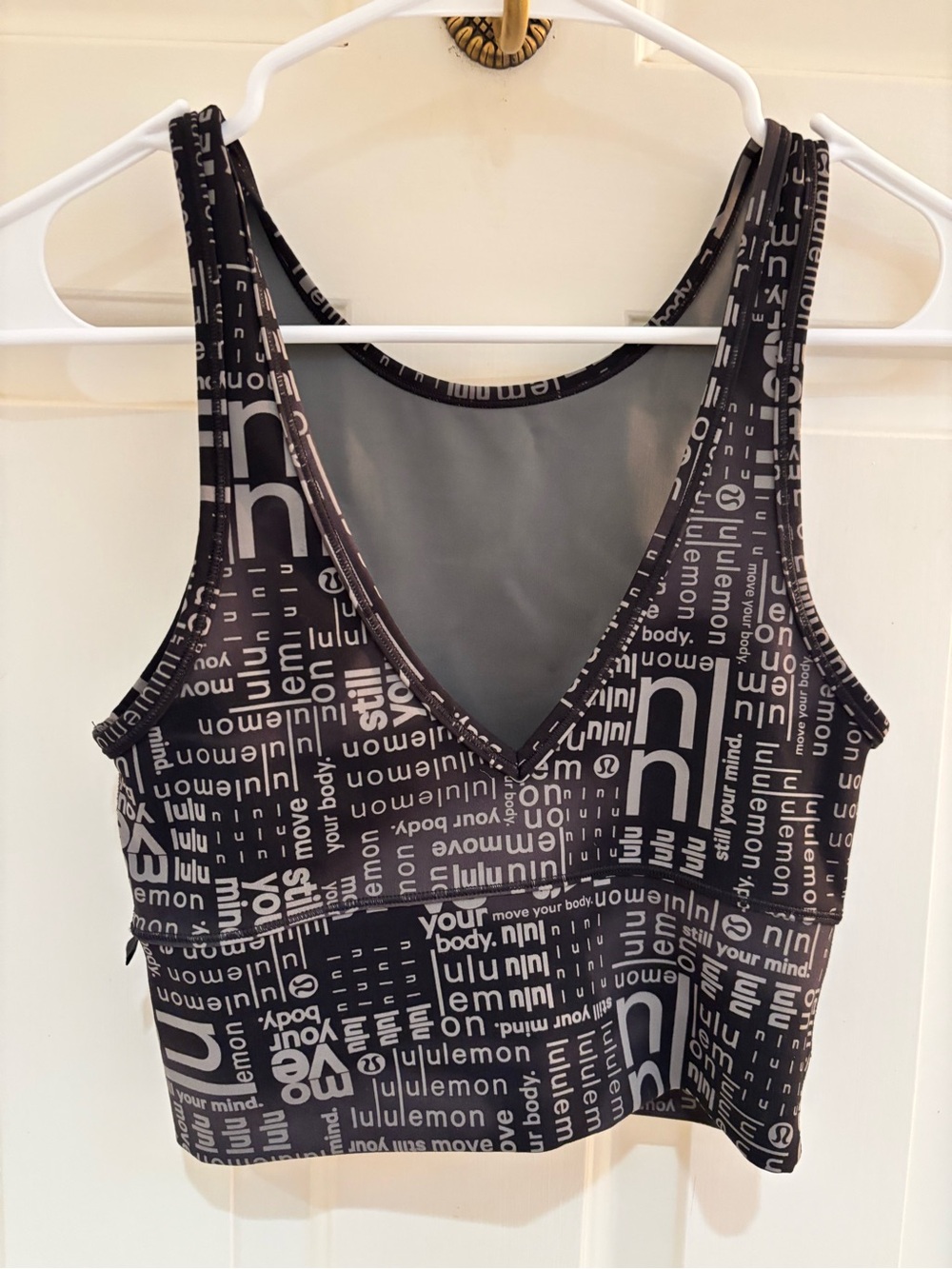 lululemon athletica Black and White Logo-Print Power Pivot tank